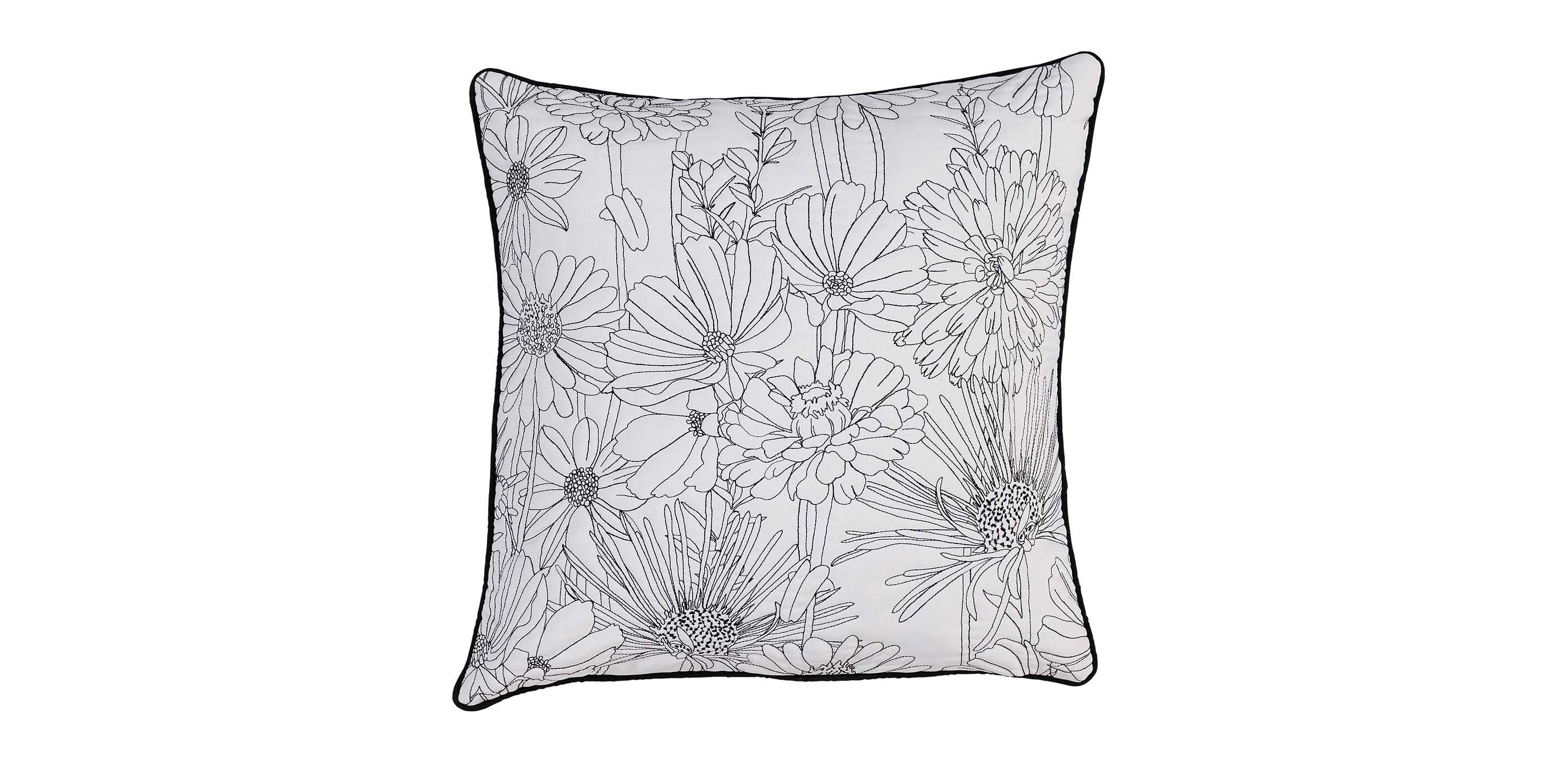 Embroidered Floral Outdoor Pillow Patio Pillow Ethan Allen