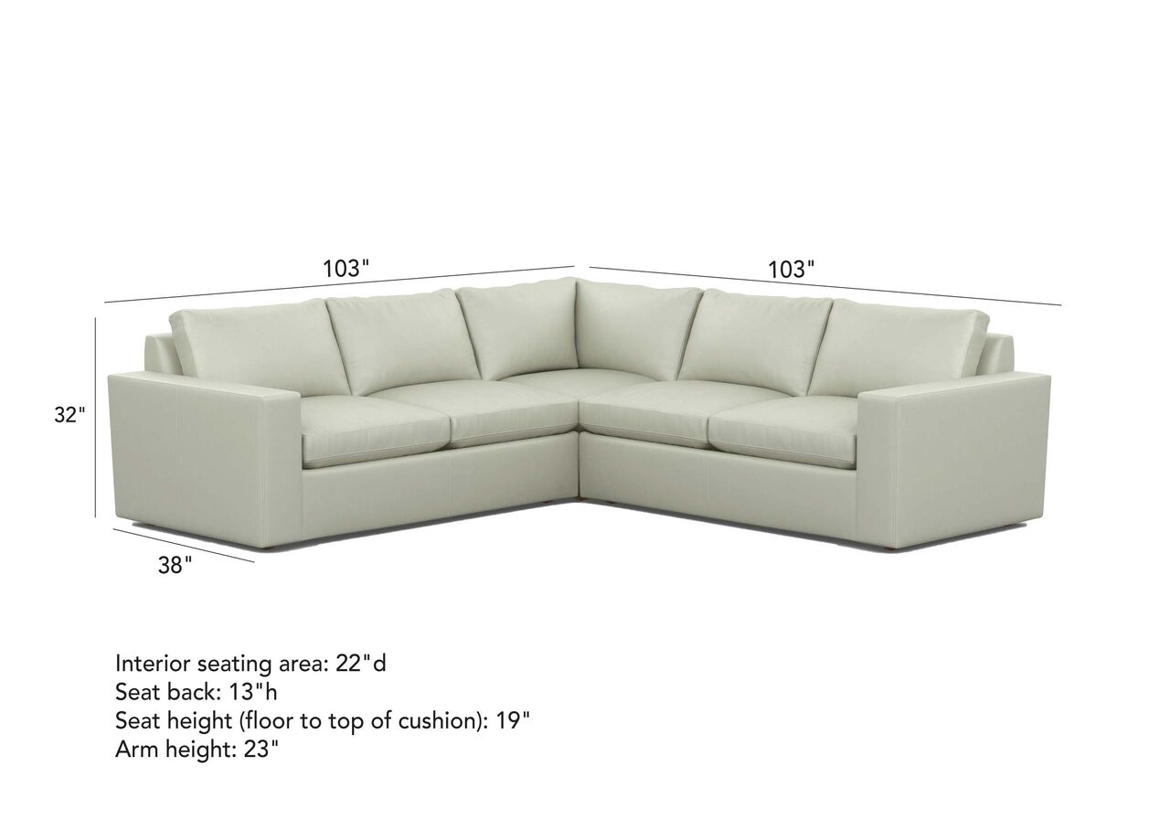 Nolita ThreePiece Leather Sectional Ethan Allen