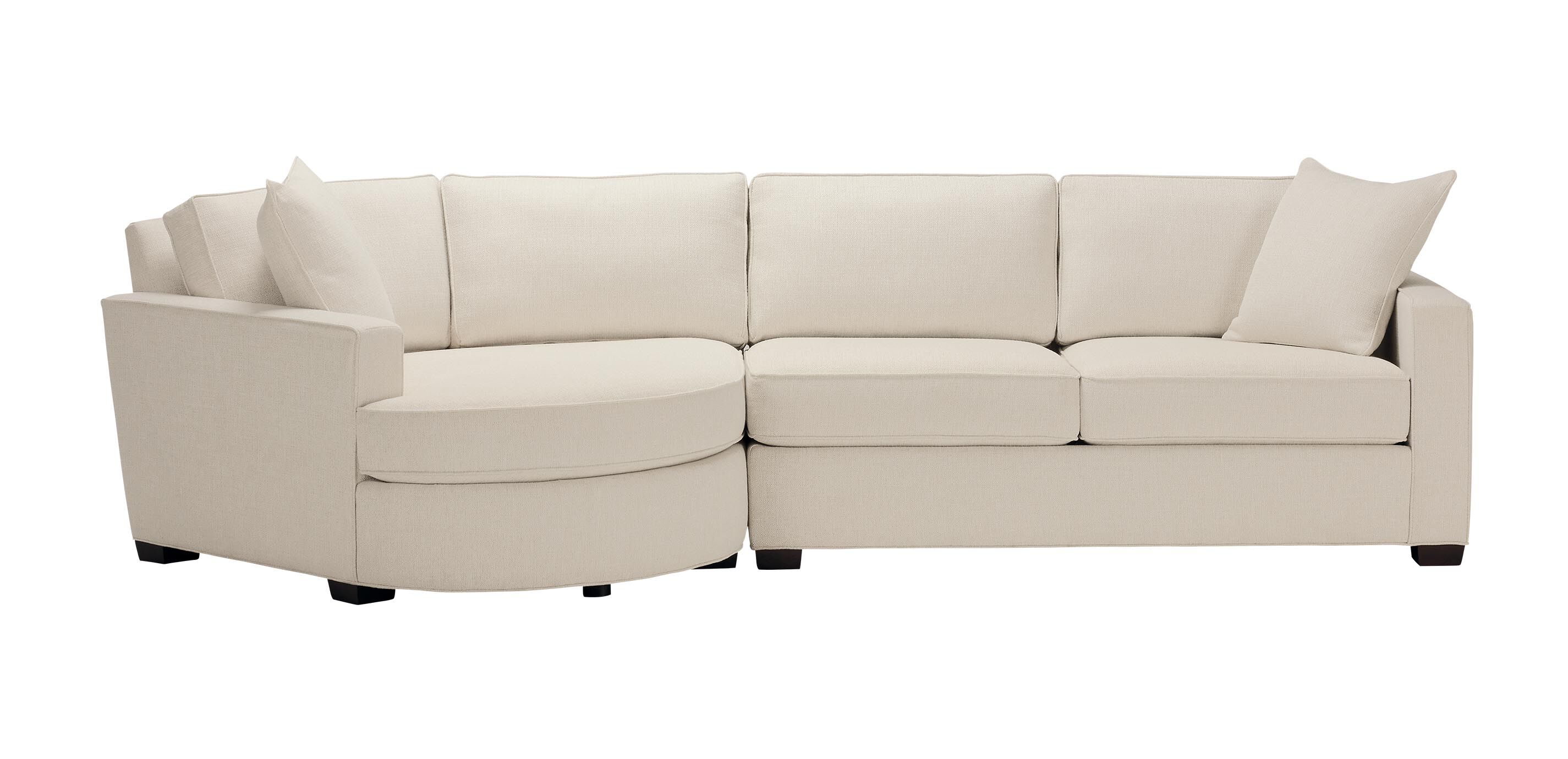 Spencer Track-Arm Two-Piece Sectional with Round Cuddle Chaise