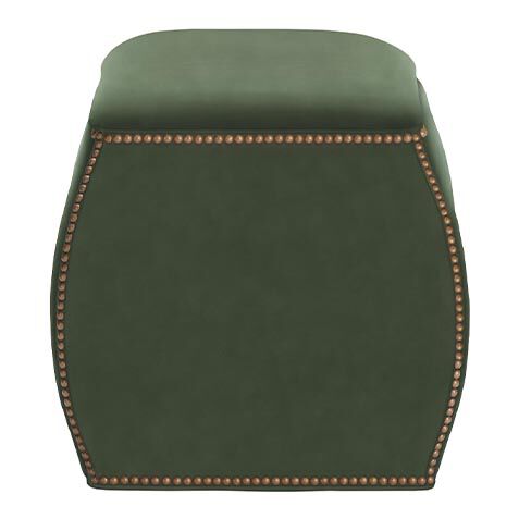 Cora Leather Curved-Side Accent Ottoman image