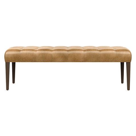 Harbor Leather Wood-Base Bench image