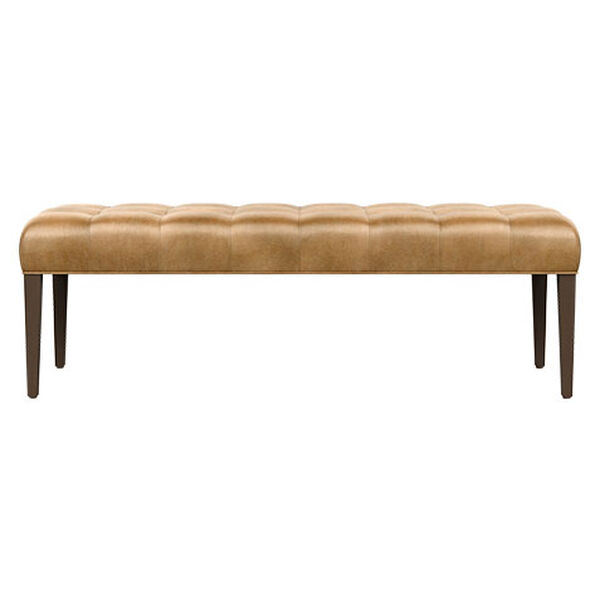 Harbor Leather Wood-Base Bench