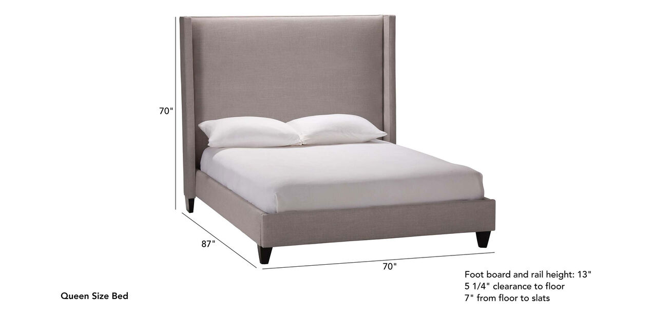 Colton Upholstered Bed With Tall, Extra Tall Headboard Queen