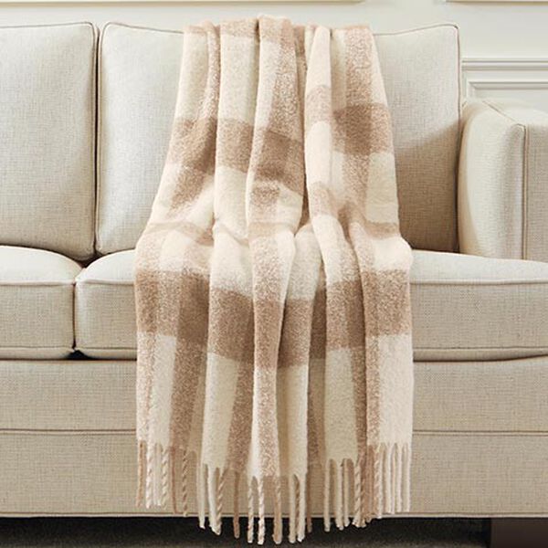 Plaid Alpaca Throw