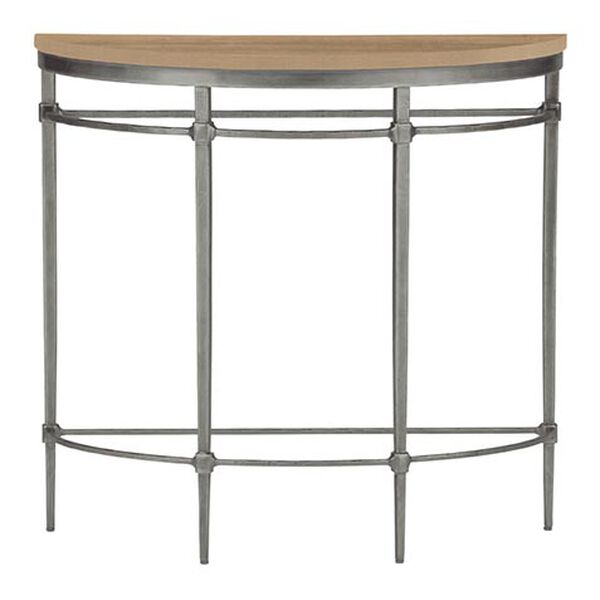 Vida Wood-Top Demilune Console Table