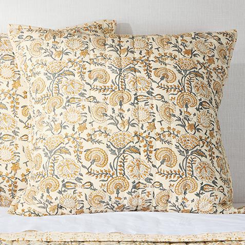 Block-Printed Euro Sham image 036256D