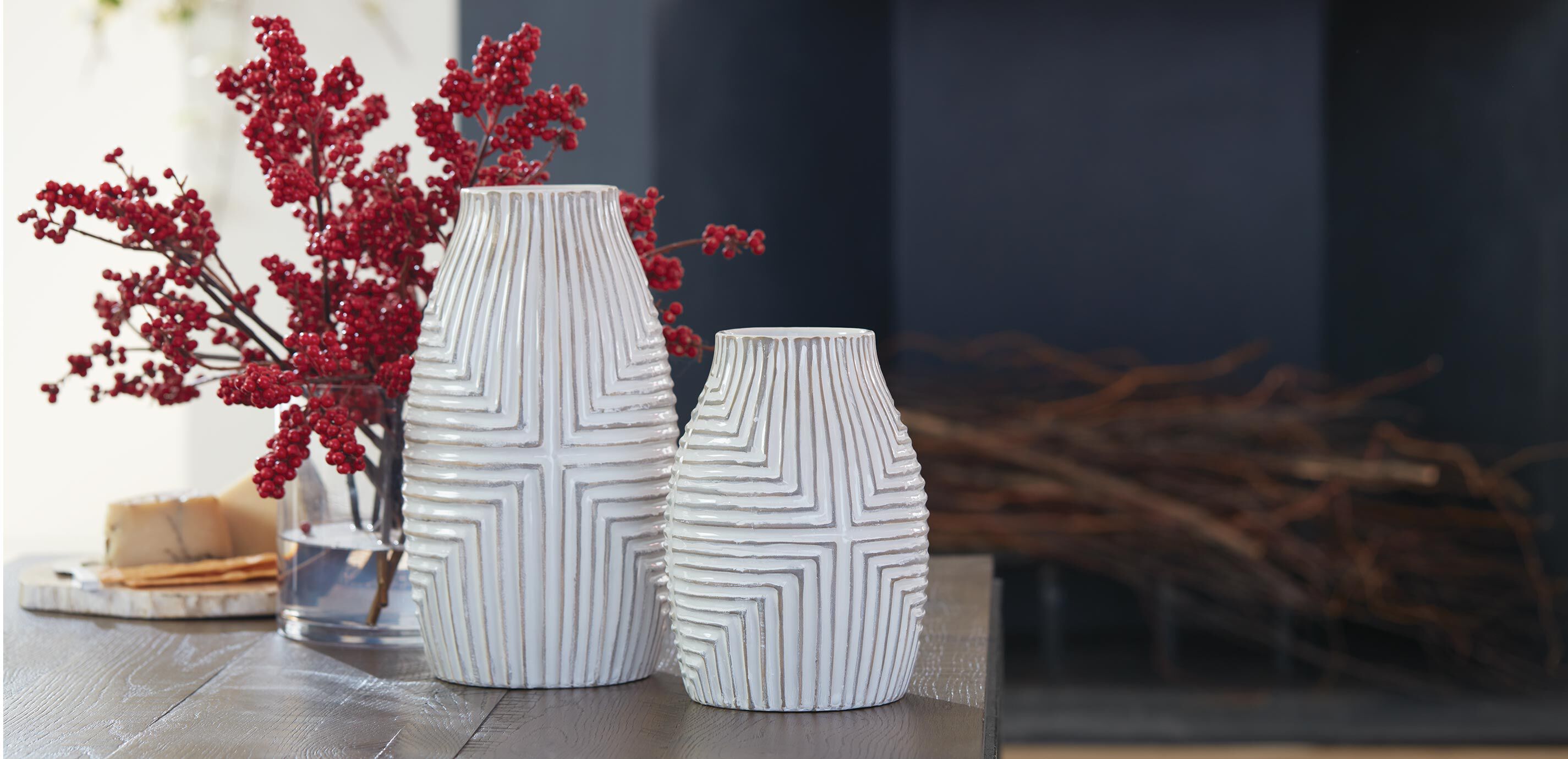 Aztec White Vase| Decorative Accents | Ethan Allen