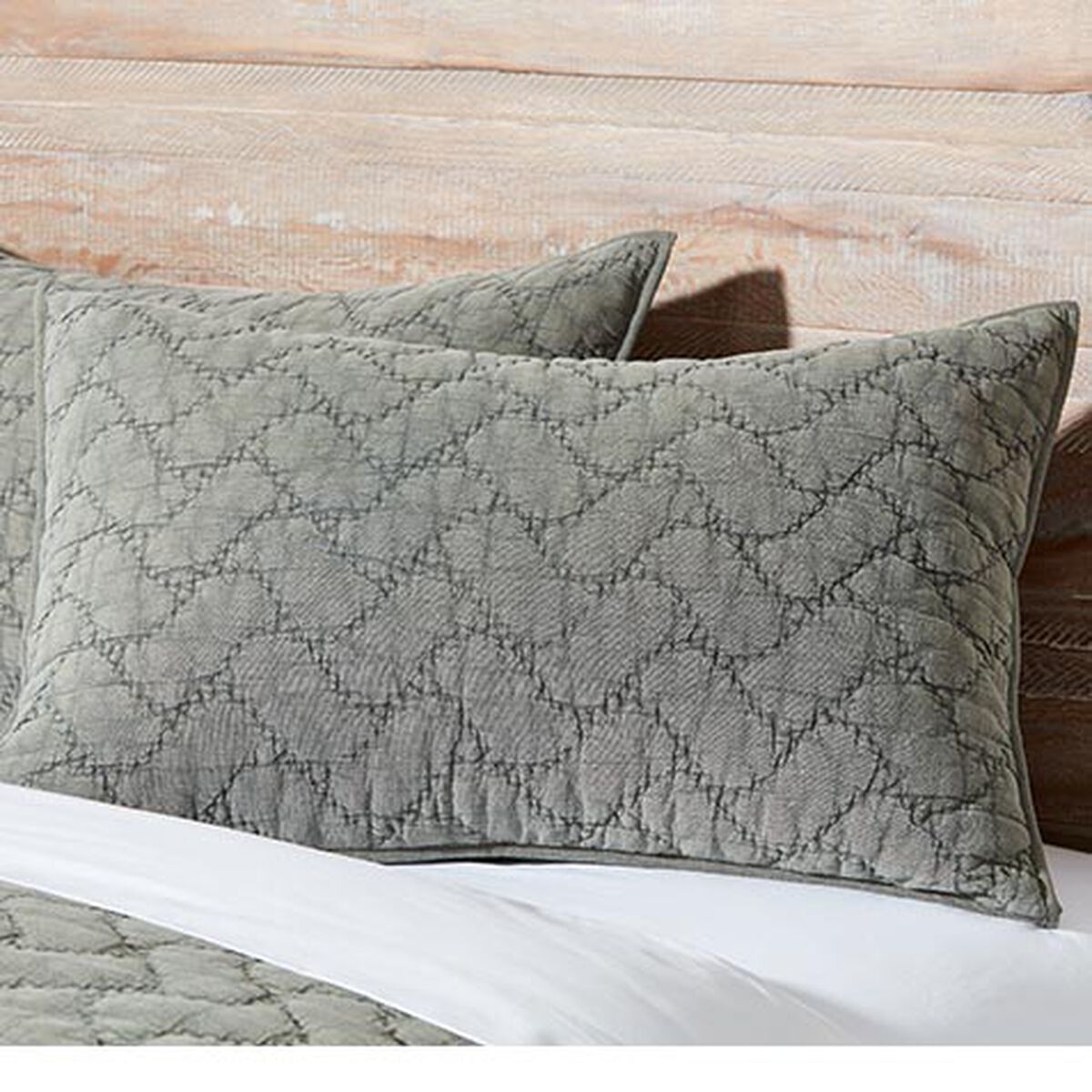 Garment-Dyed Quilted Sham with Chevron Stitch