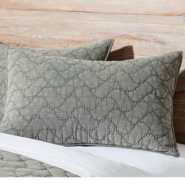 Garment-Dyed Quilted Sham with Chevron Stitch