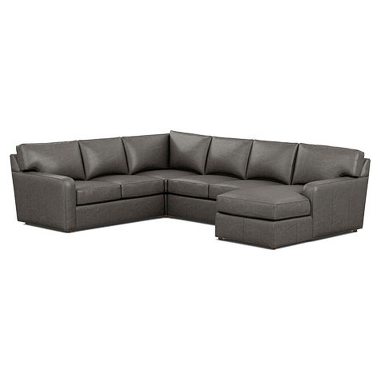 Track Arm Leather Four Piece Sectional