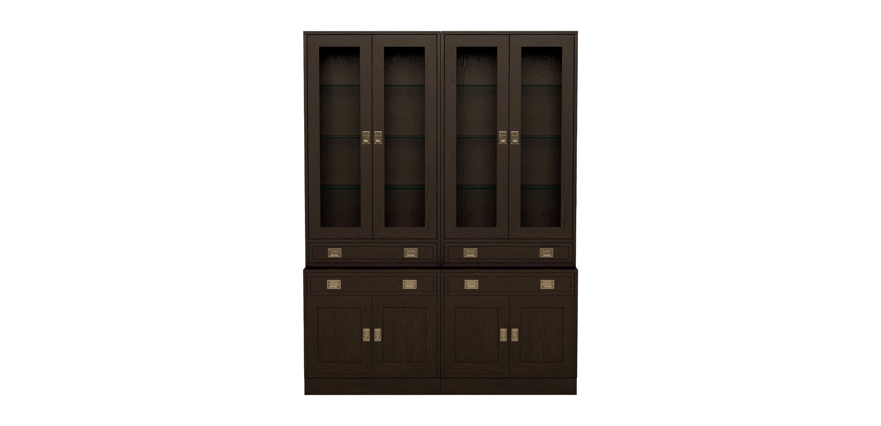 Callum Double Bookcase, Glass Doors