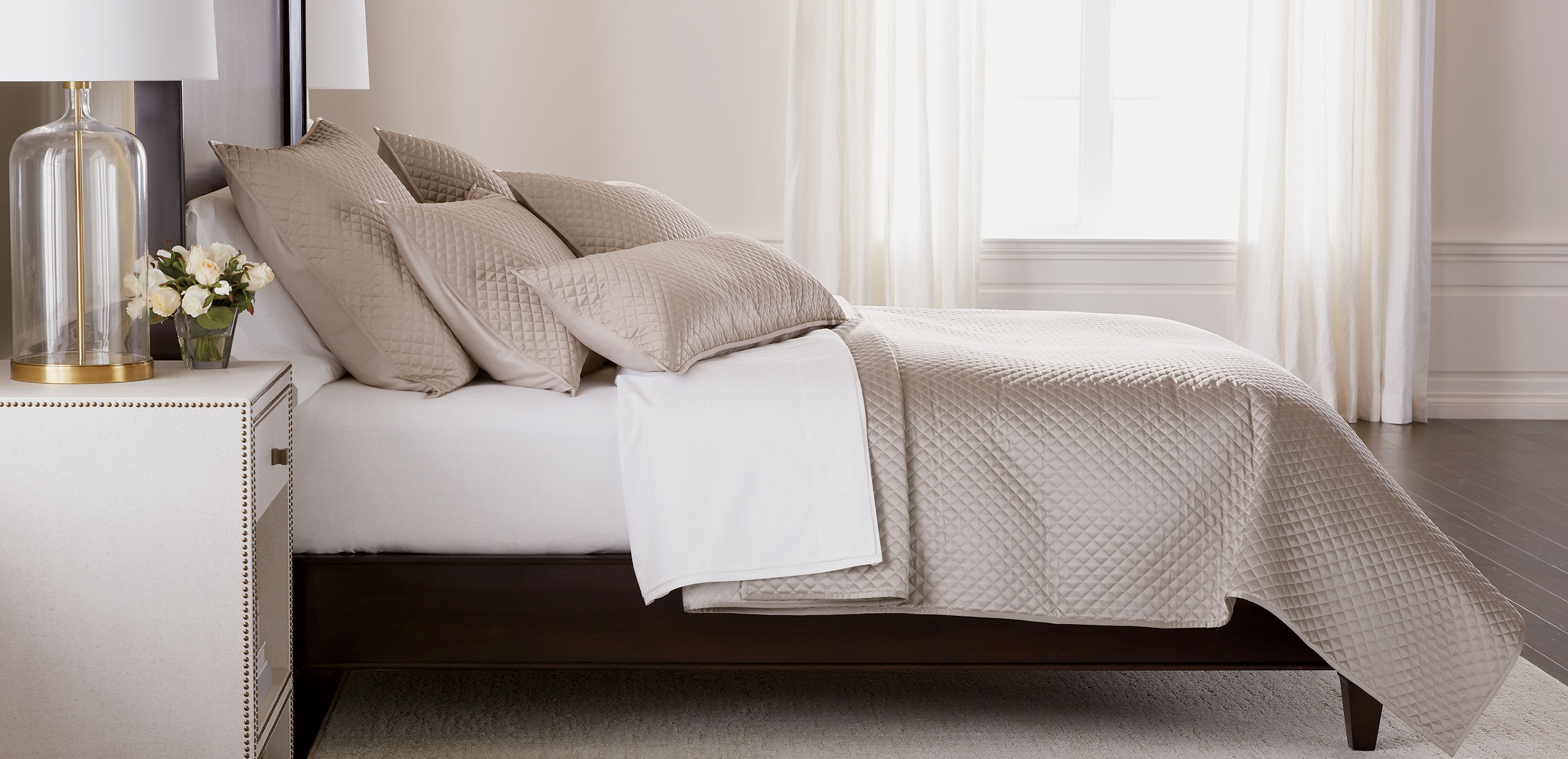 Salena Quilted Coverlet and Shams, Taupe_1