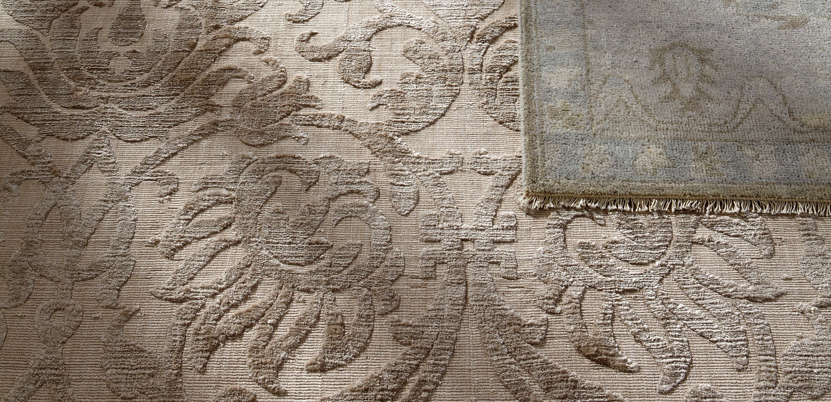 Jacquard Damask Rug, Buff_2