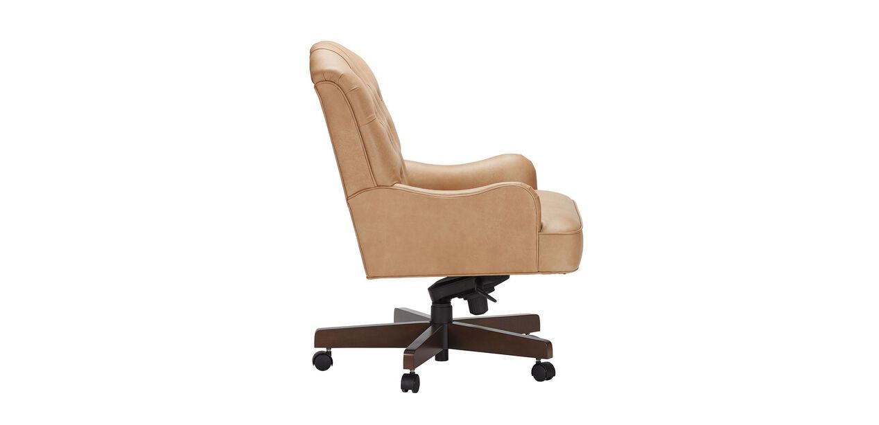 Ontario Leather Desk Chair | Tufted Leather Desk Chair | Ethan Allen