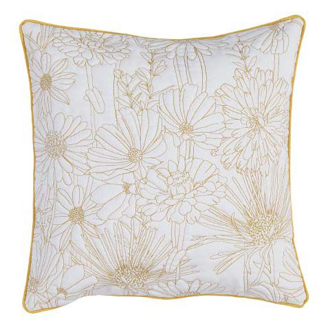 Embroidered Floral Outdoor Pillow image