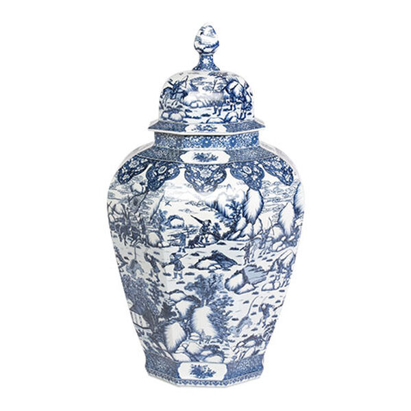 Extra Large Blue and White Ginger Jar