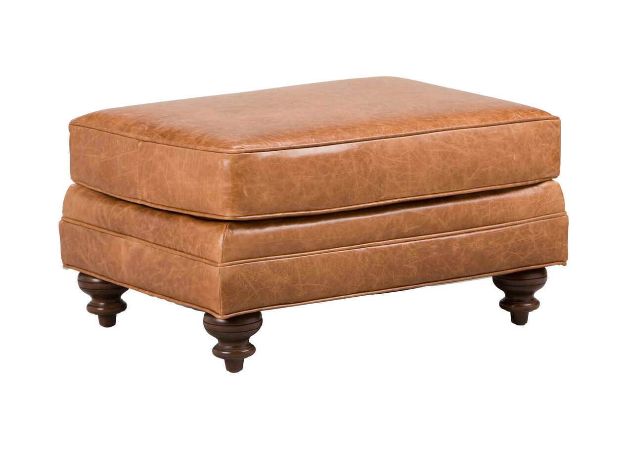 Whitfield Leather Ottoman Ottomans & Benches Ethan Allen