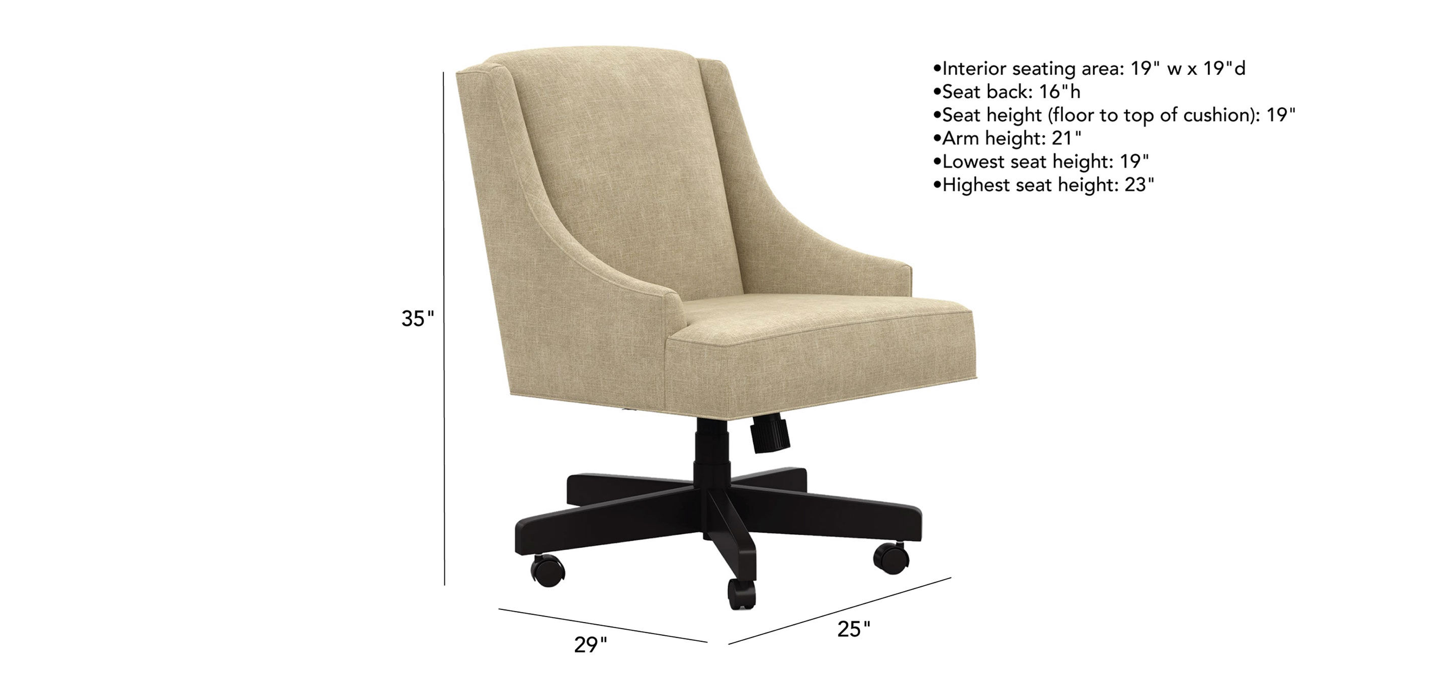 desk chair height