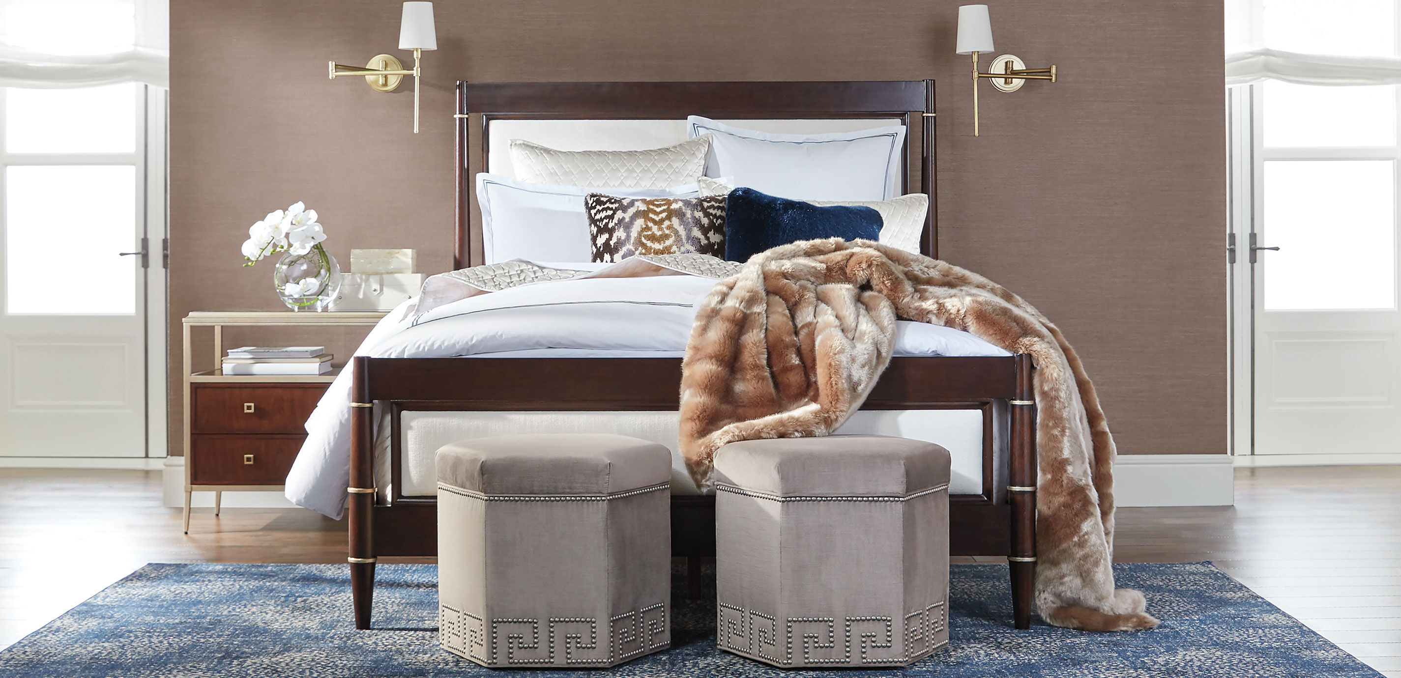 Ethan allen upholstered outlet bed