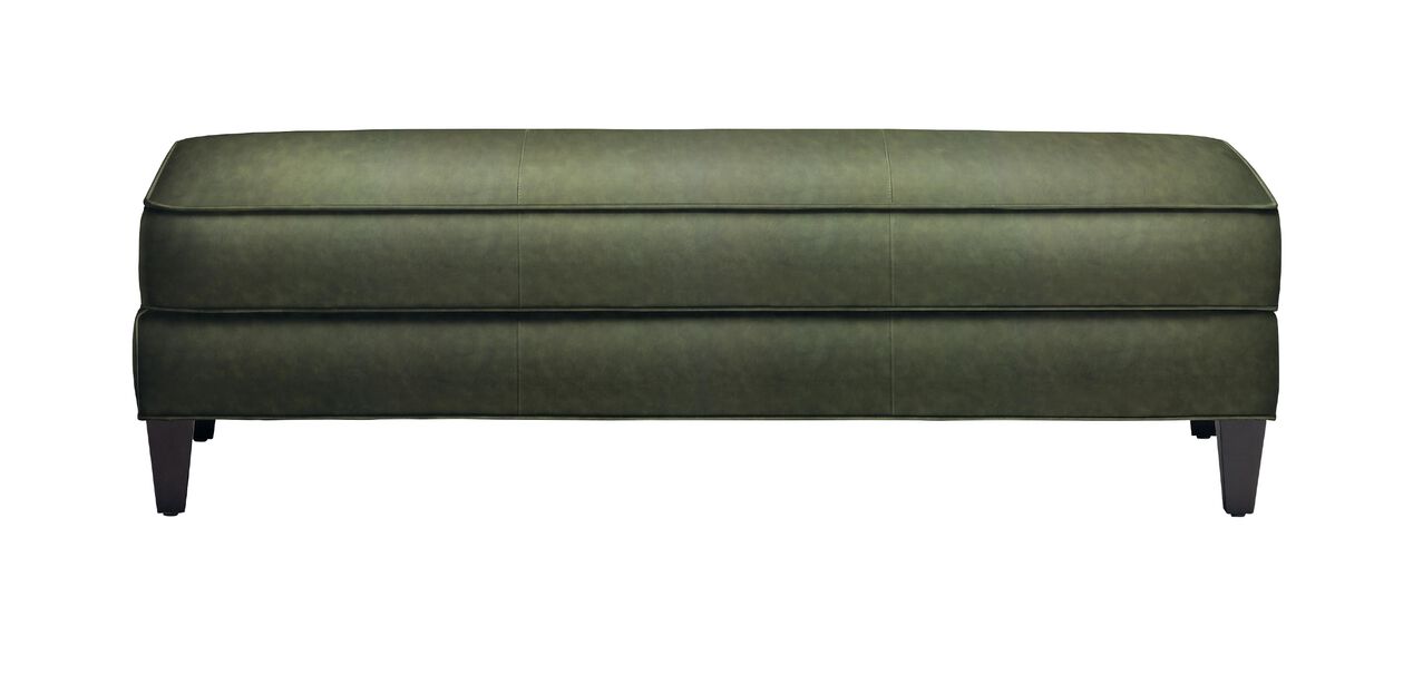 Bridgers Leather Ottoman | Ethan Allen