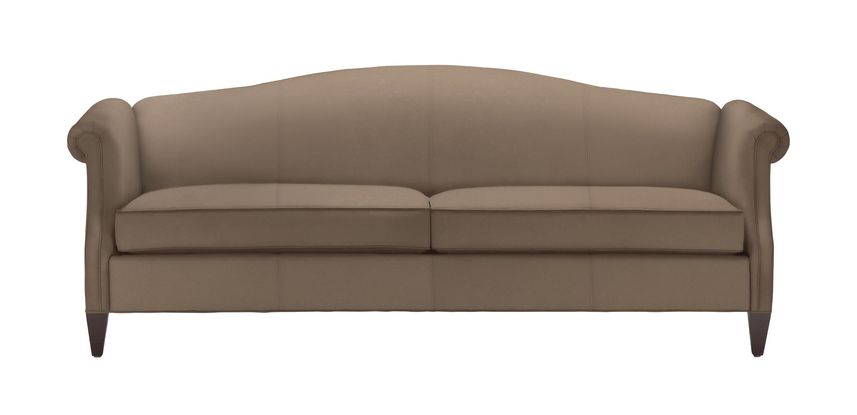 Hutton Leather Camelback Sofa