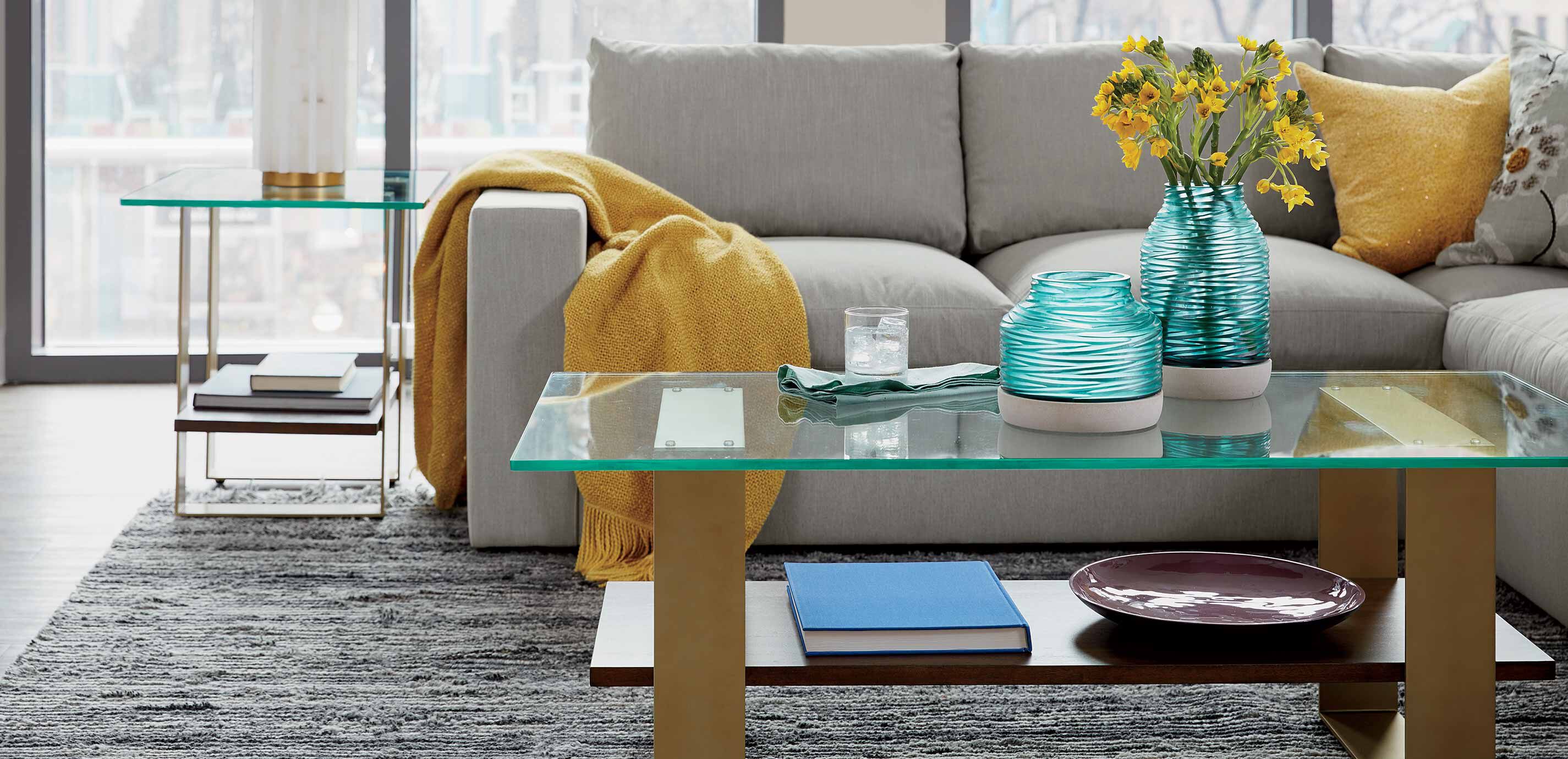Ethan allen outlet glass table