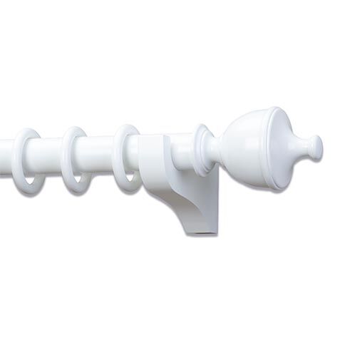 Painted Wood Drapery Hardware Set with Urn Finial image