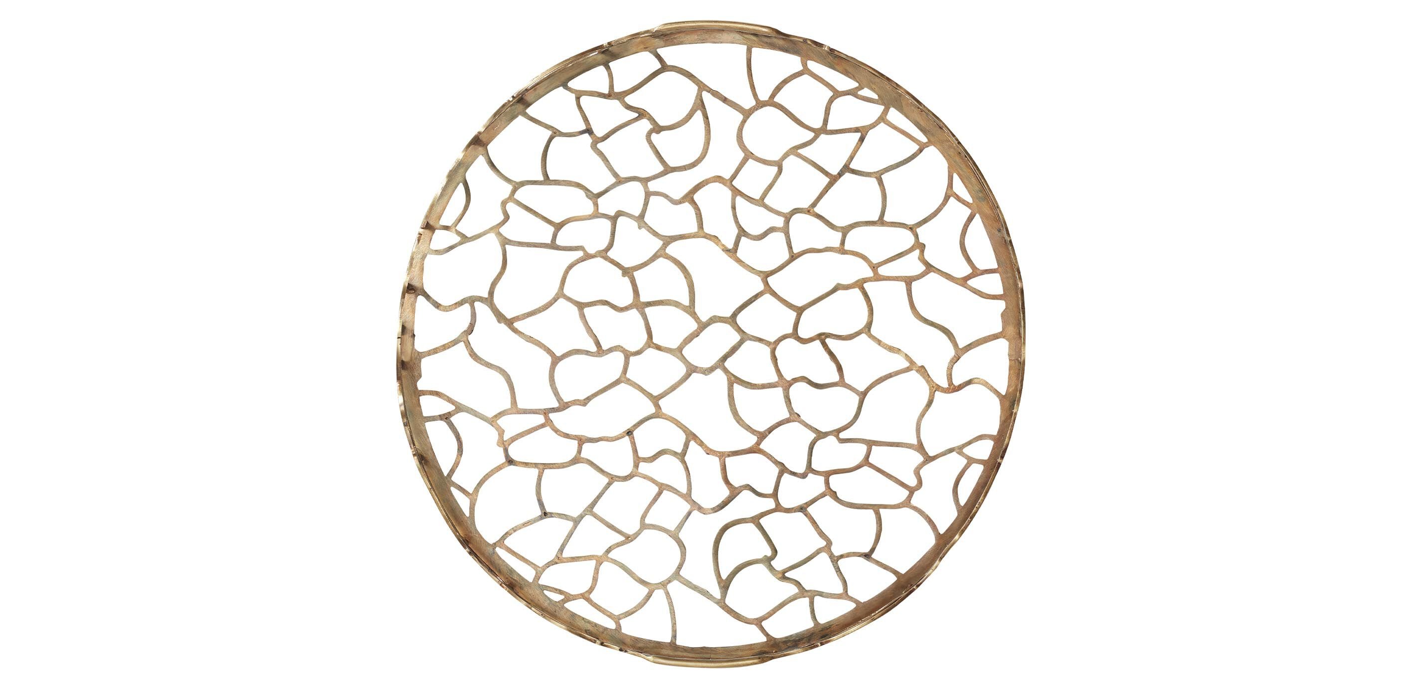 Round Brass Coral Tray_2