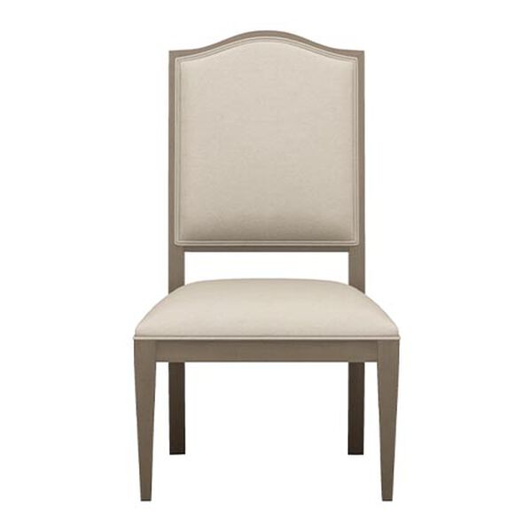 Hayden Leather Dining Side Chair: Serpentine Back, Tapered Leg