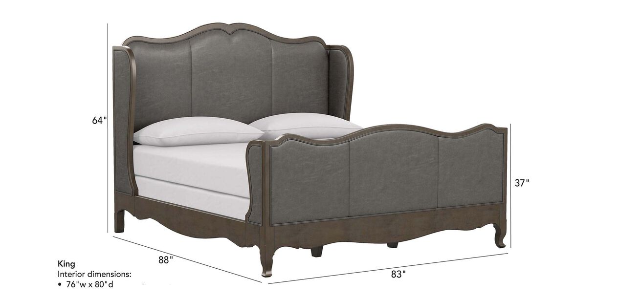 Beau Leather Bed with Tall Footboard Beds Ethan Allen