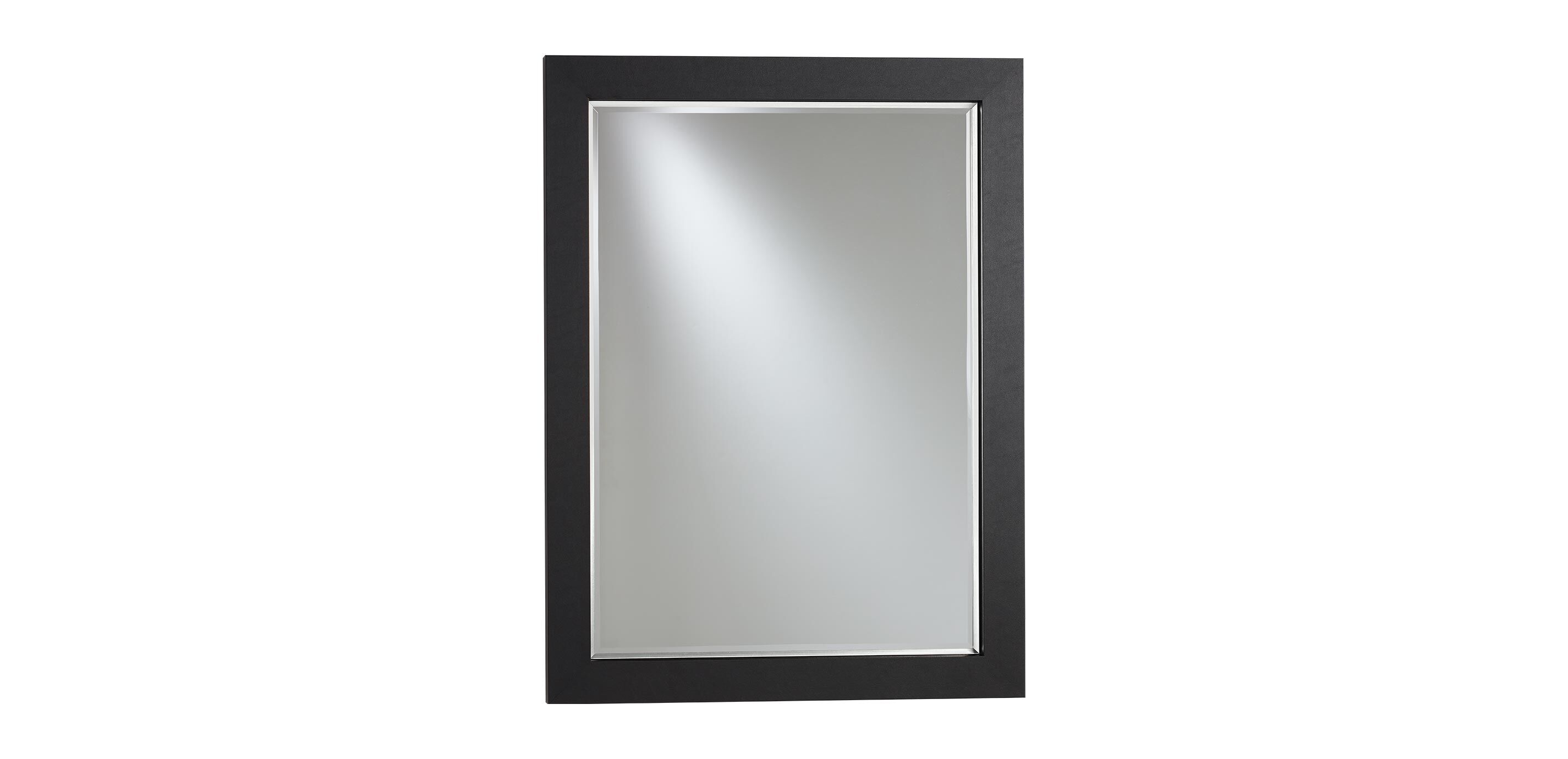 Lennox Black Leather Wall Mirror | Rectangle Mirror | Ethan