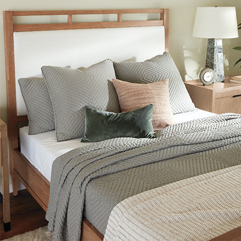 Arya Upholstered Bed Product Tile Hover Image C55660