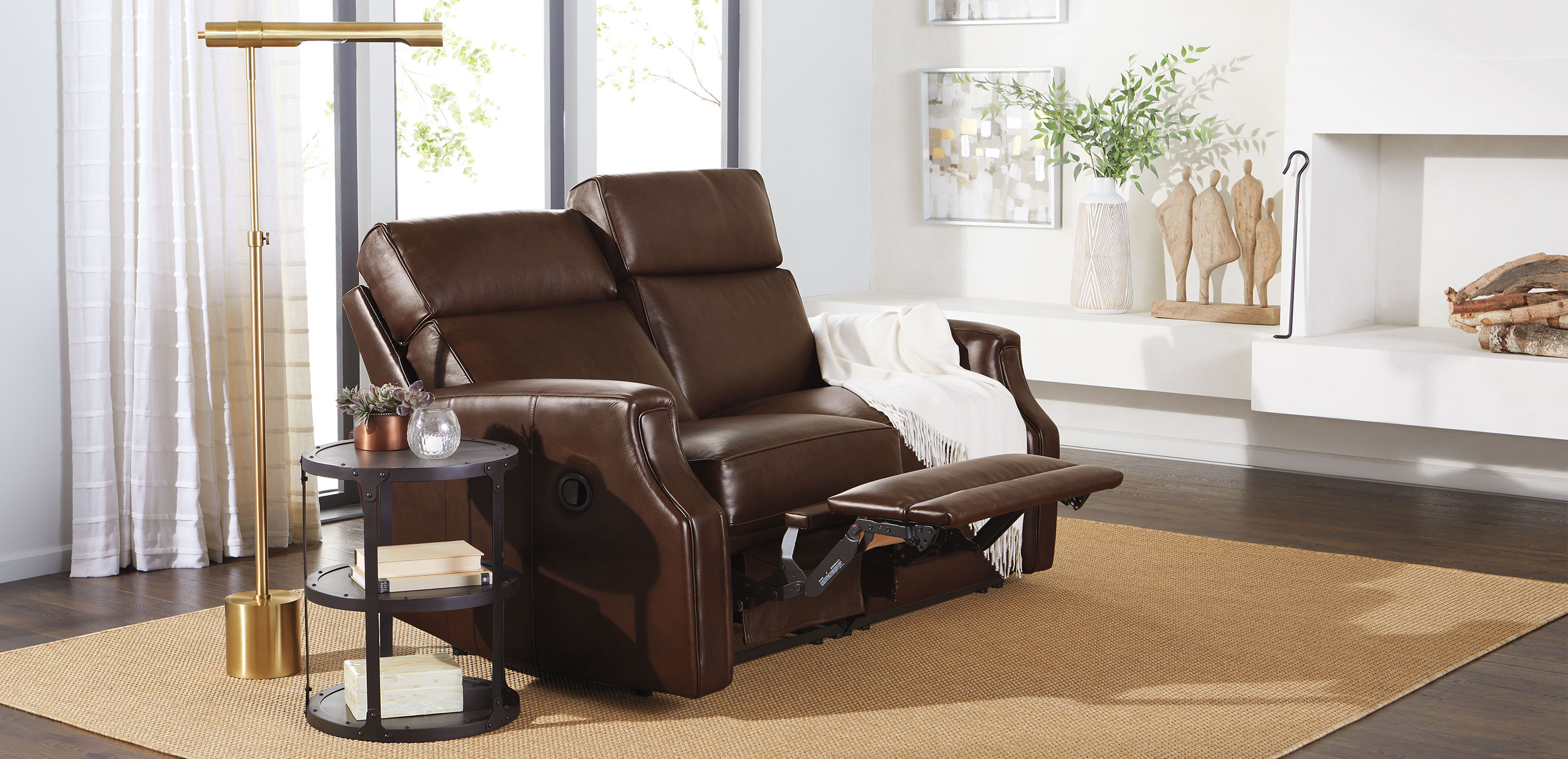 Ethan allen reclining clearance sofa