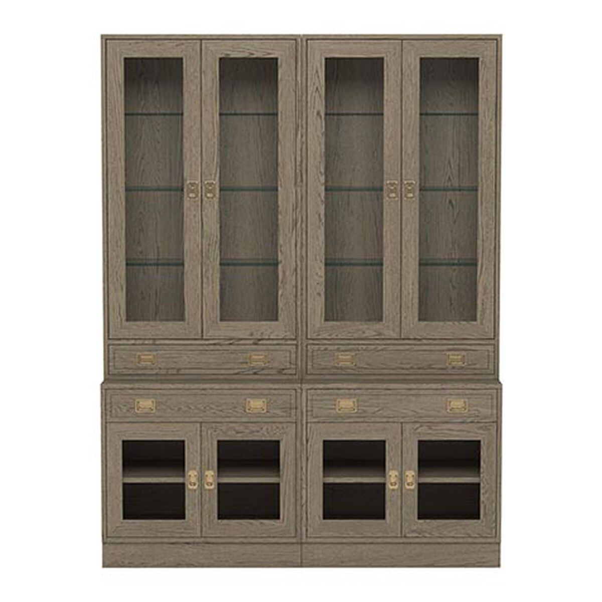 Callum Double Bookcase, Glass Doors