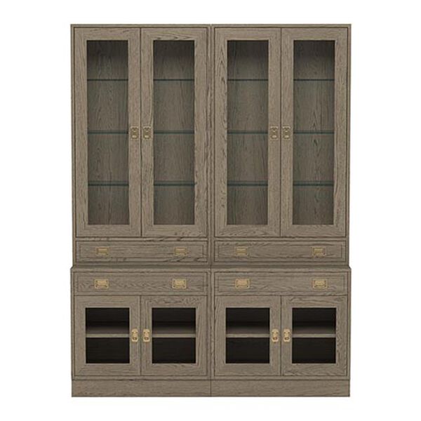 Callum Double Bookcase, Glass Doors