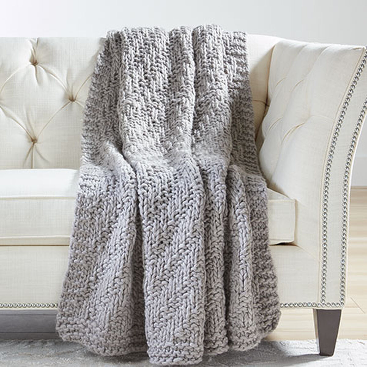 Diagonal Knit Throw