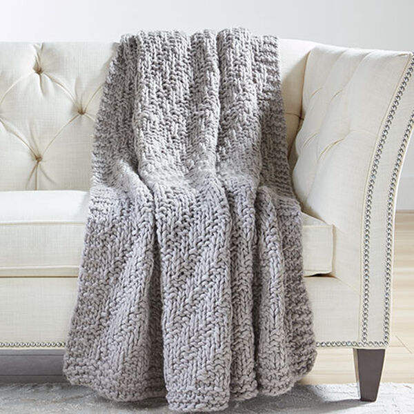 Diagonal Knit Throw