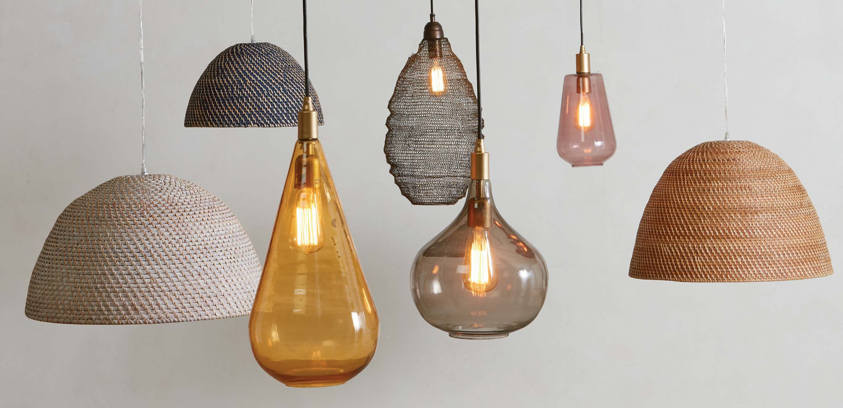 Recycled glass top pendant light
