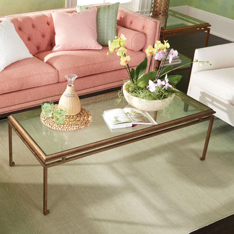 Ethan allen outlet glass coffee table