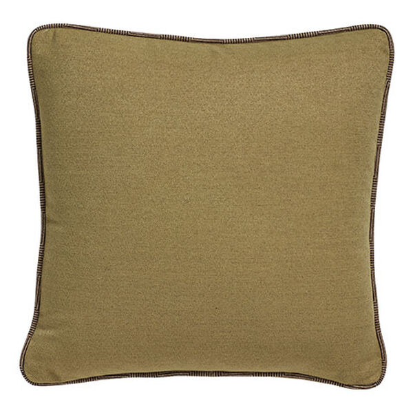 Green Pillow with Herringbone Trim