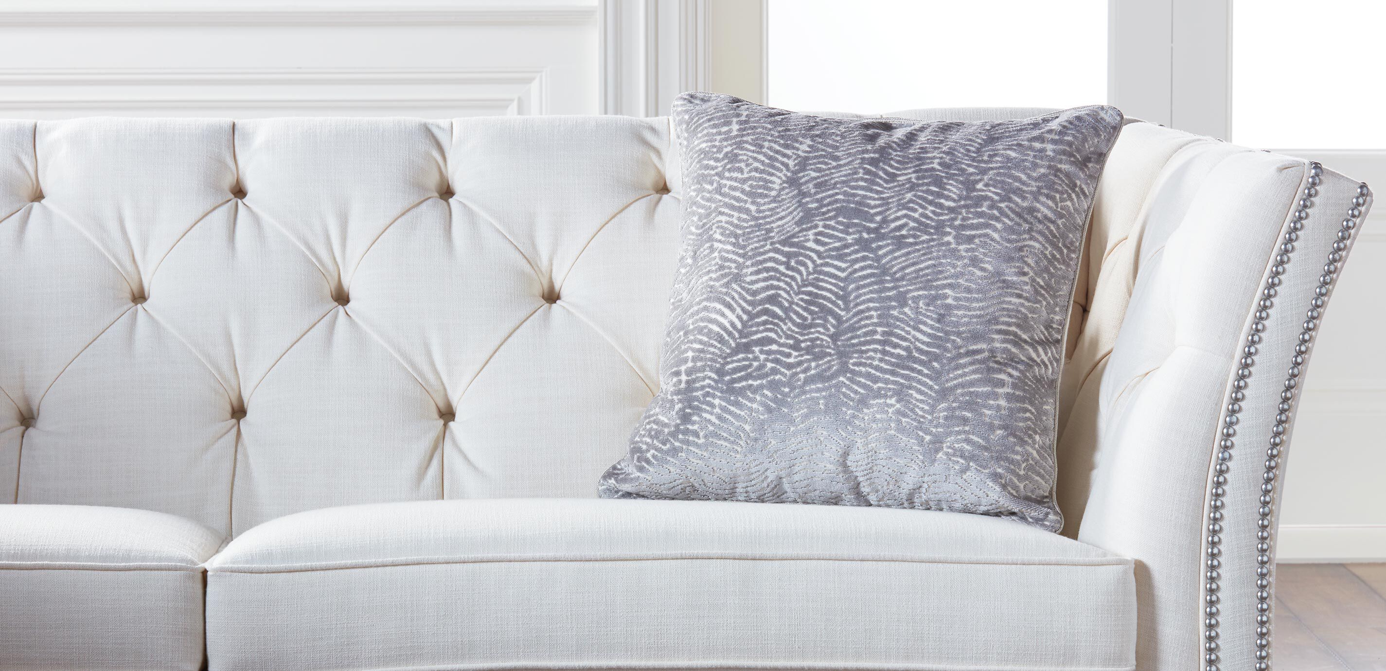 Cut Velvet Pillow, Silver_4