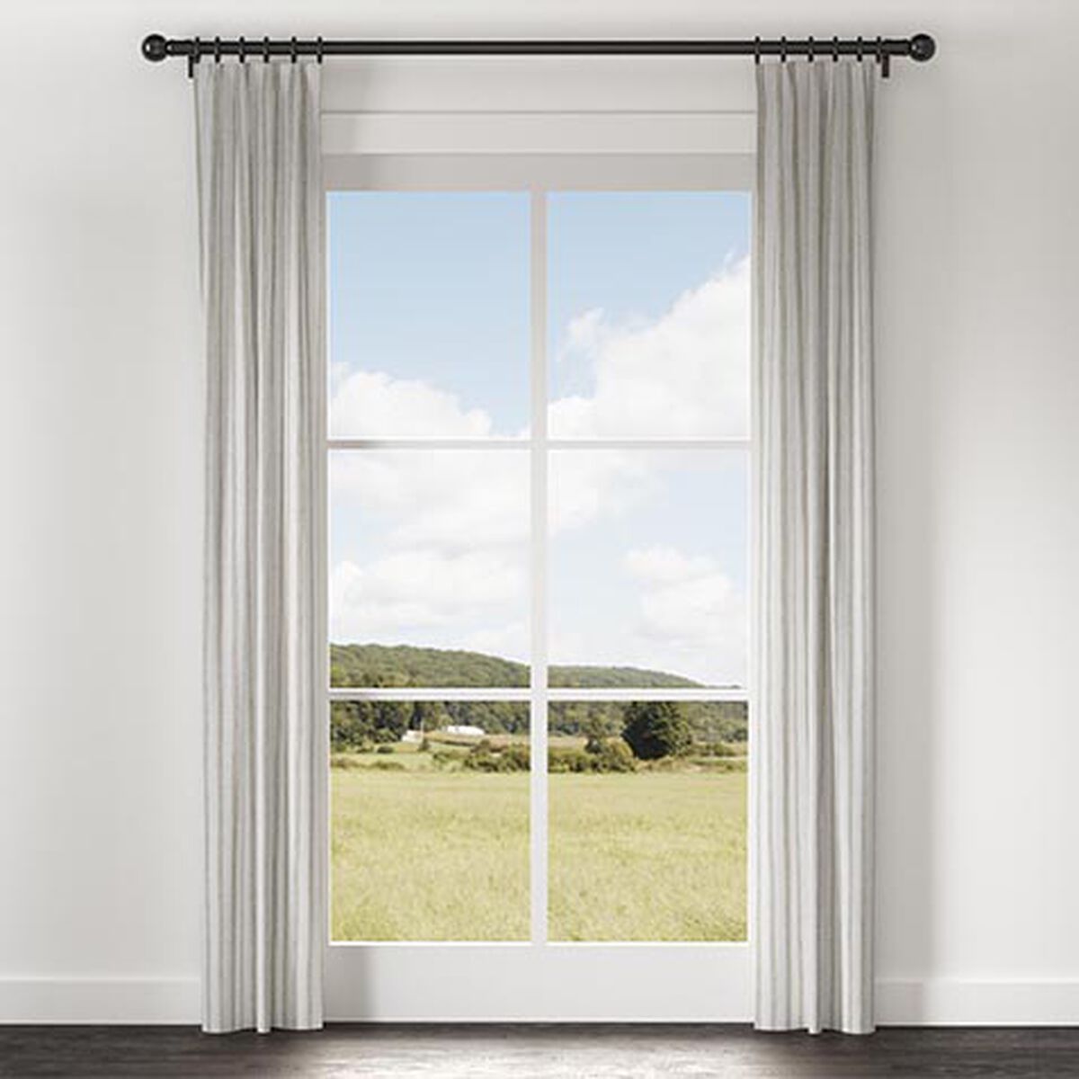 Ticking Stripe Linen Drapery Panel