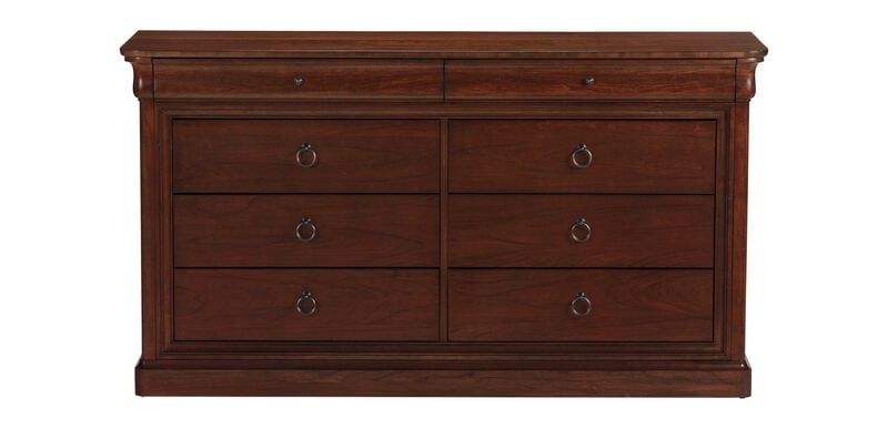 angel line lauren 6 drawer double dresser Callum Modern Classic Beige Wood Double Dresser