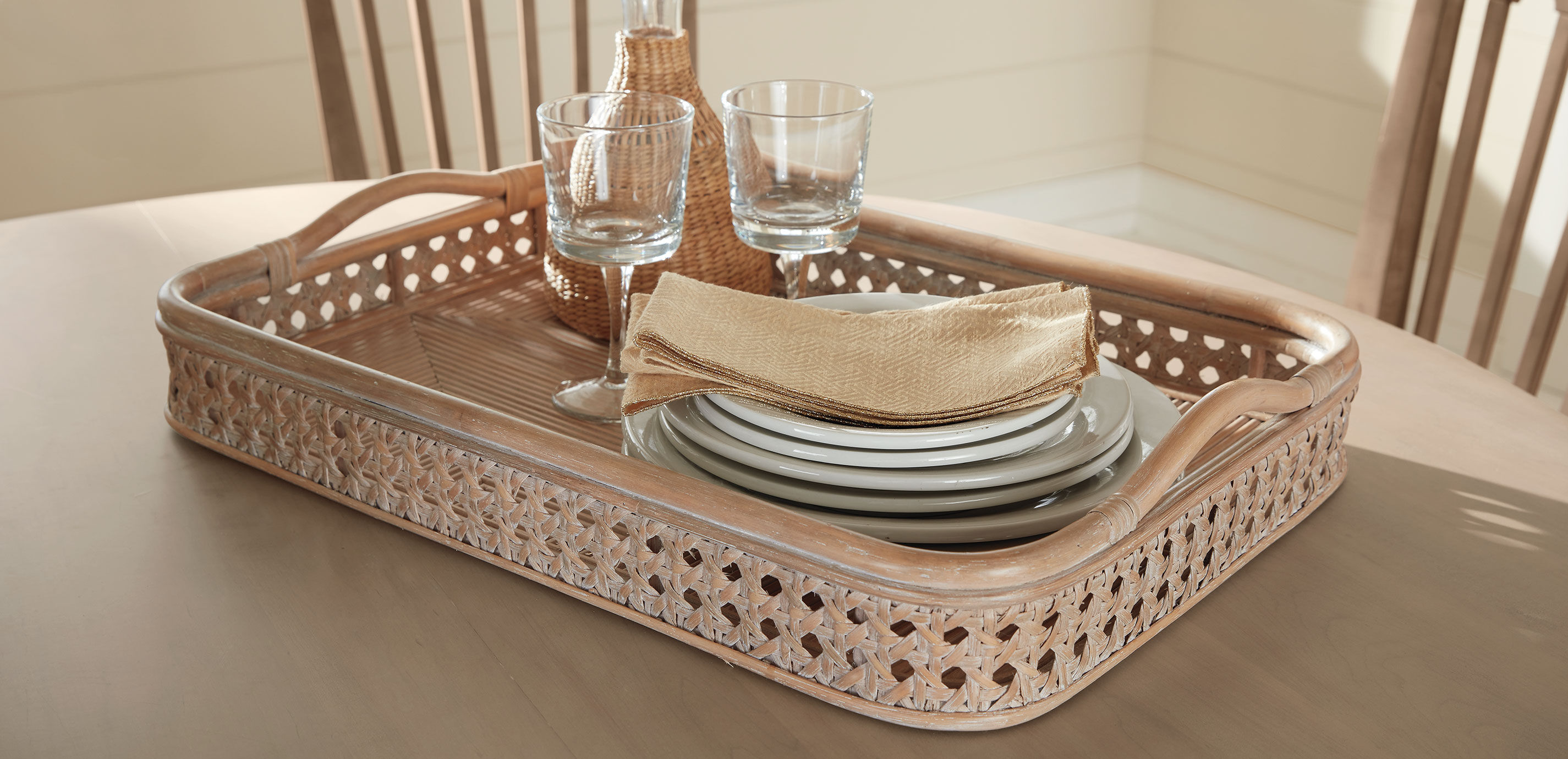 Birdie Whitewash Cane Tray_7