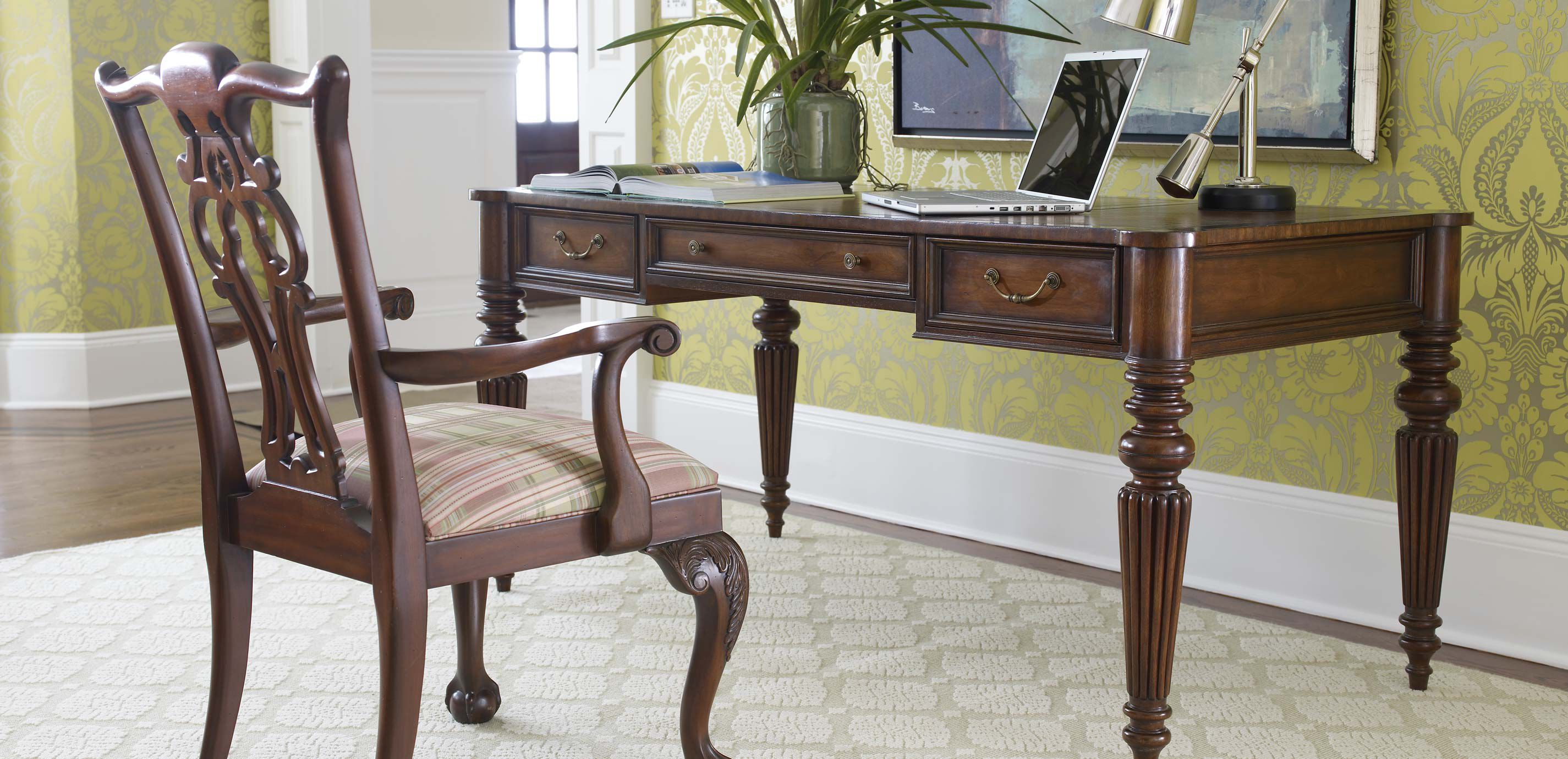 Ethan allen top antique desk