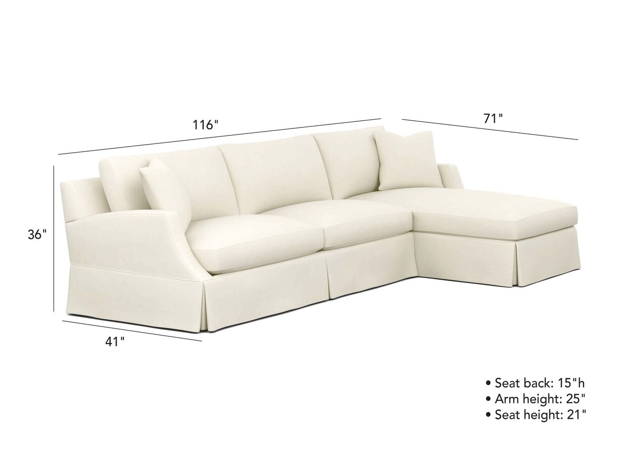 Lynn Two-Piece Slipcovered Sectional with Chaise | Ethan Allen
