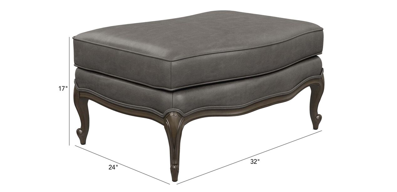 Versailles Leather Ottoman Ottomans & Benches Ethan Allen