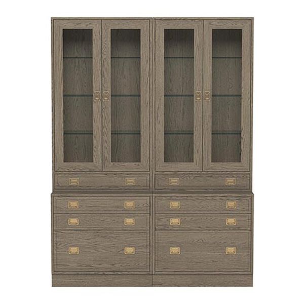 Callum Double Library Bookcase with File Cabinet