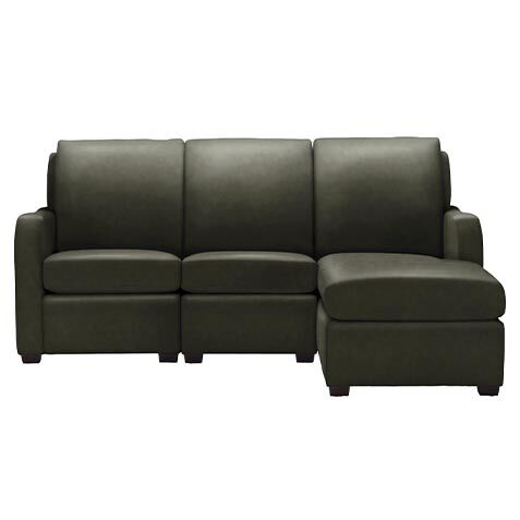 Jennings Leather Three-Piece Chaise Sectional image