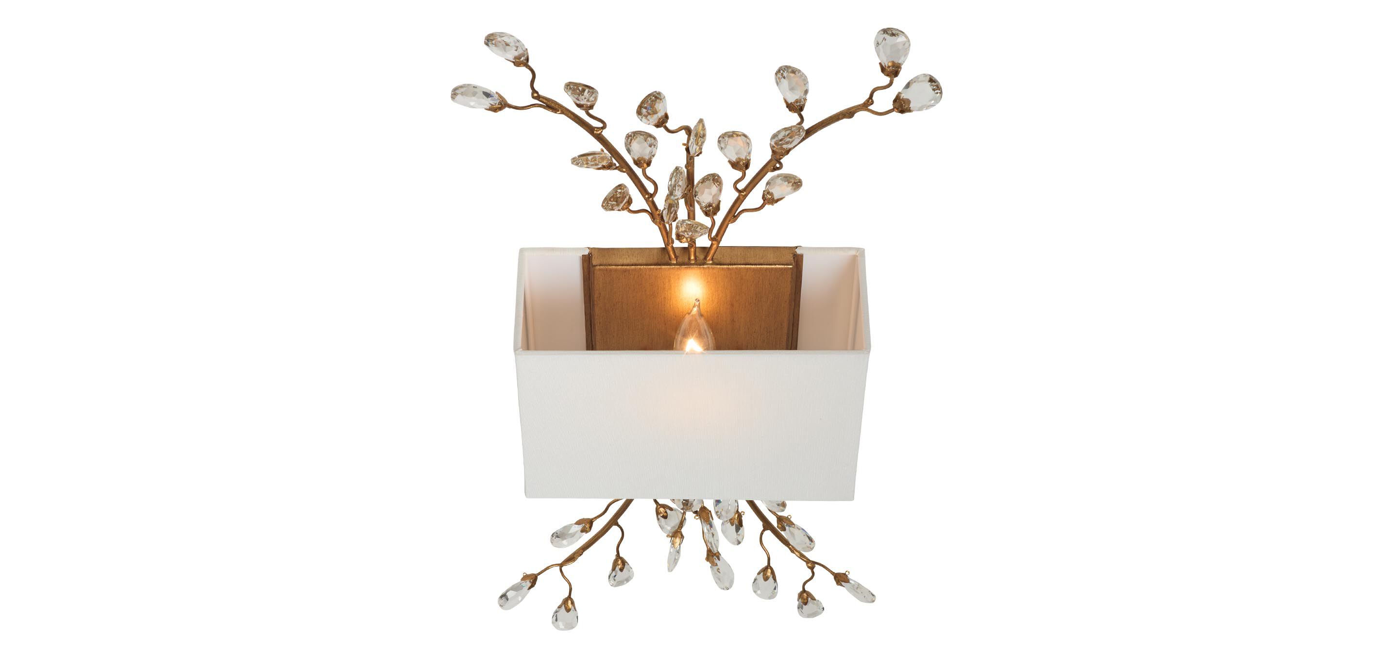 Clara Crystal Wall Sconce—Brass Wall Sconce | Ethan Allen